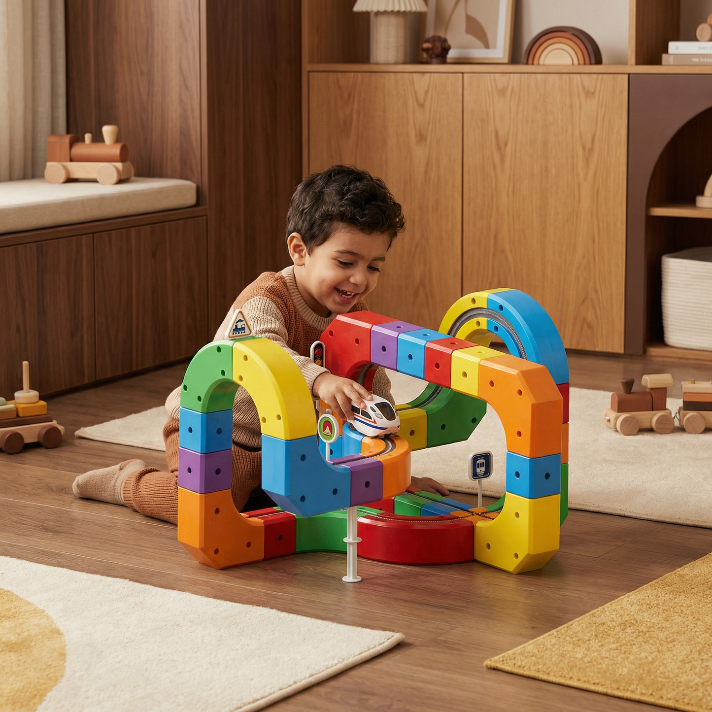Magic Cube Track Railway Kids Toy