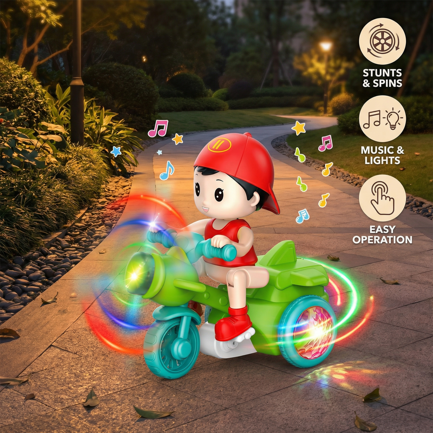 Glowing Music Kids Stunt Scooter Toy