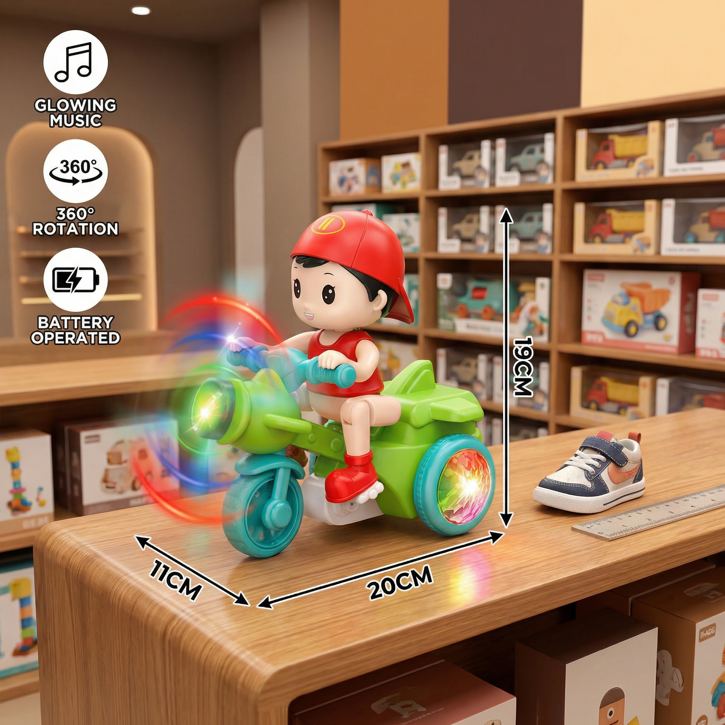Glowing Music Kids Stunt Scooter Toy