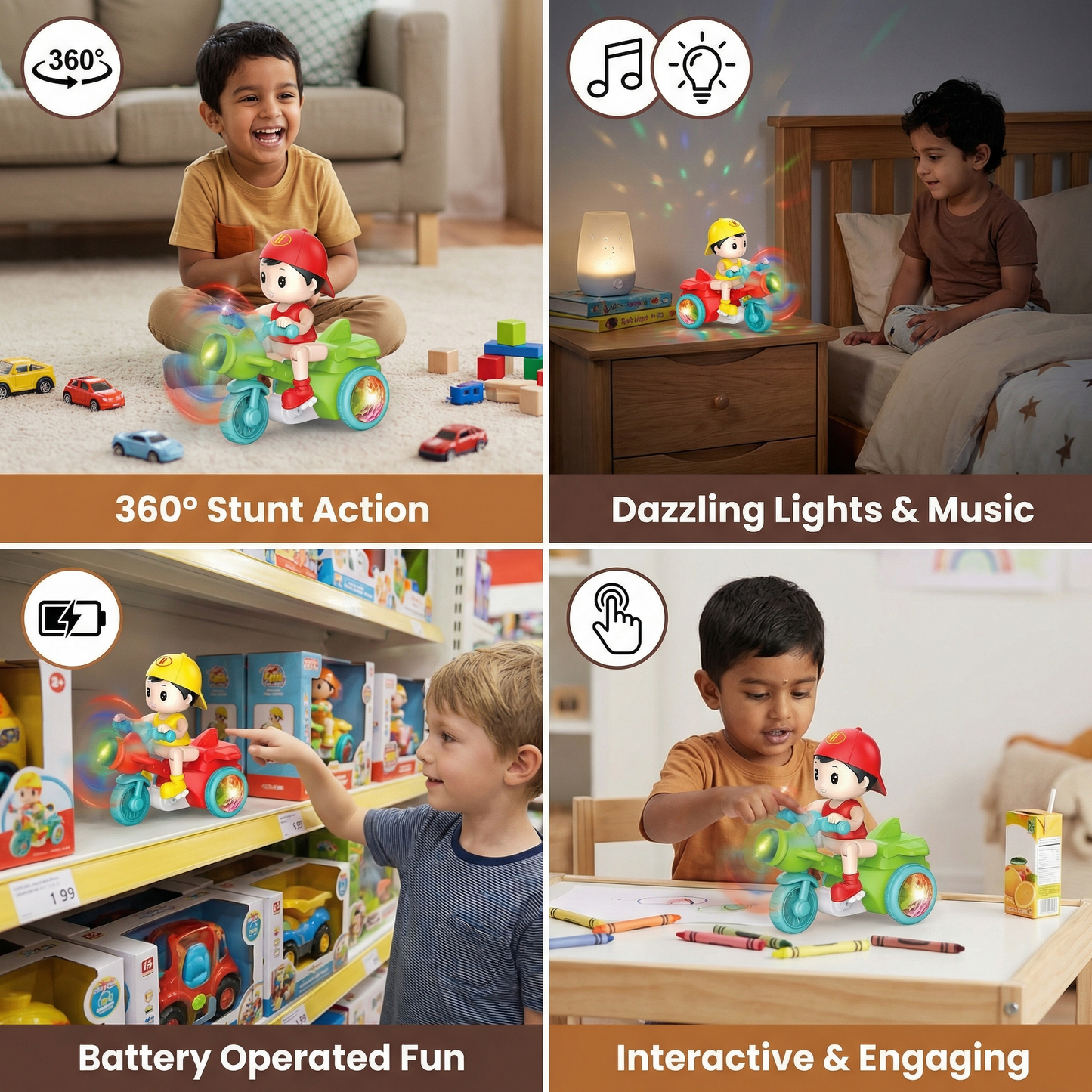 Glowing Music Kids Stunt Scooter Toy