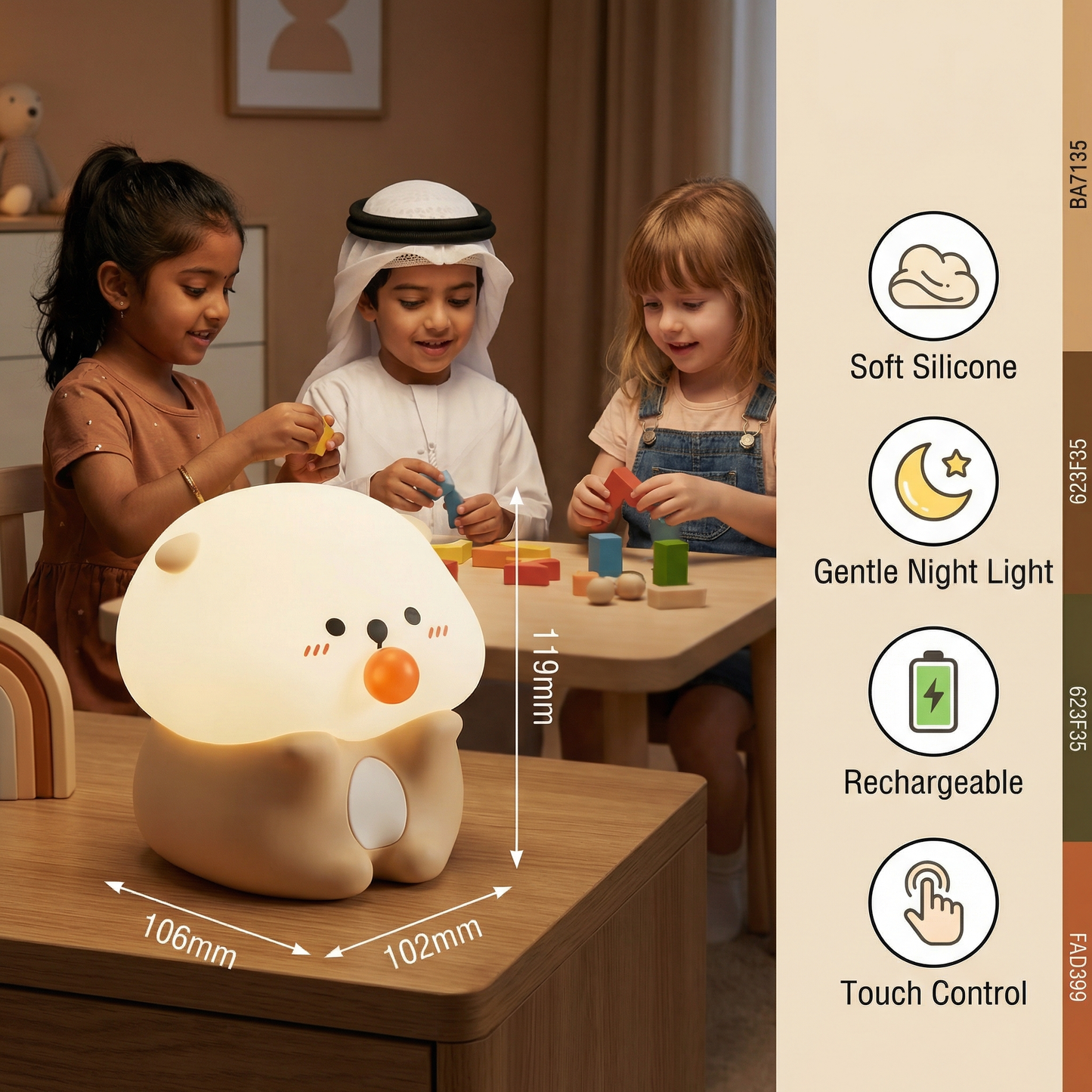 Cute Bubble Otter Silicone Night Light