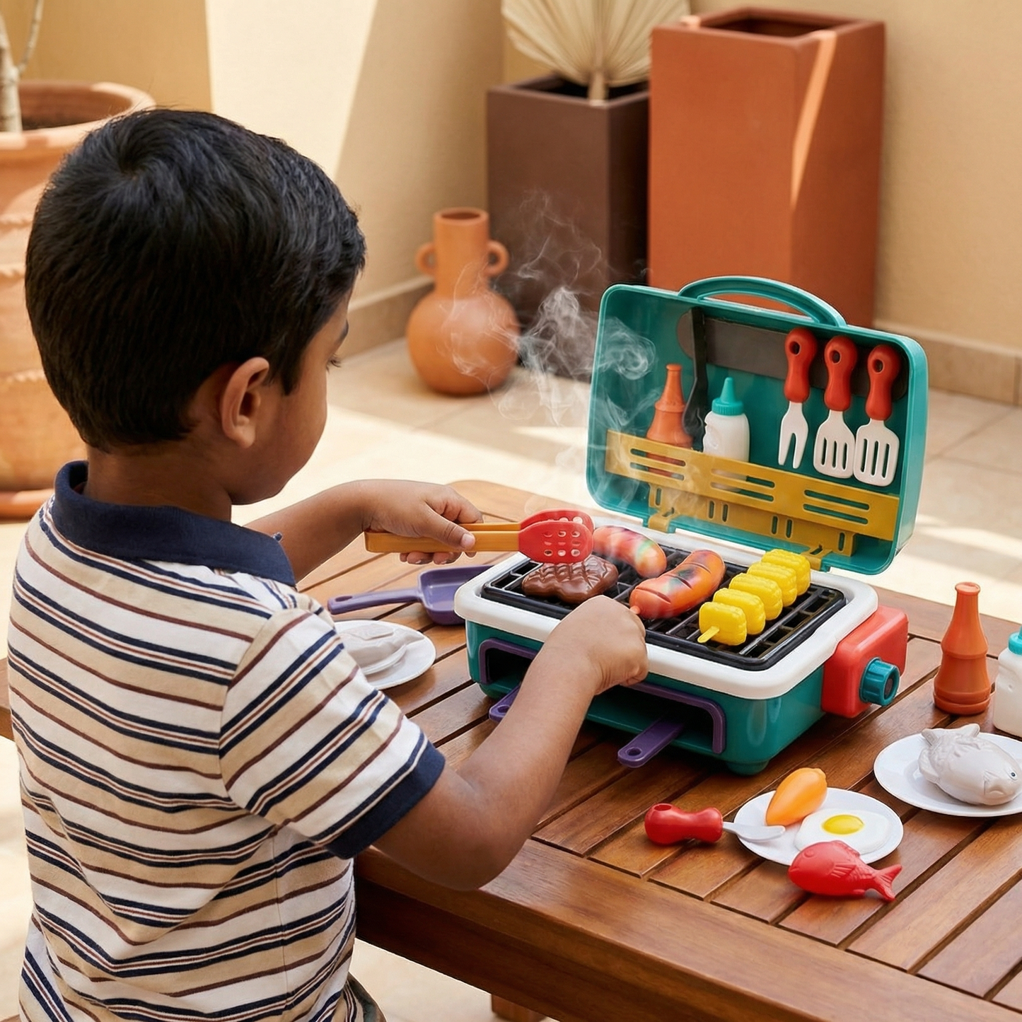 My First BBQ Grill – Kids’ Kitchen with Smoke Effect and Color-Changing Food