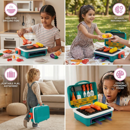 My First BBQ Grill – Kids’ Kitchen with Smoke Effect and Color-Changing Food
