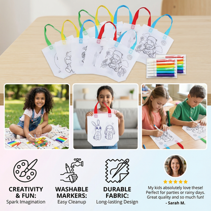 Kids’ Craft and Coloring Bag Set with Markers