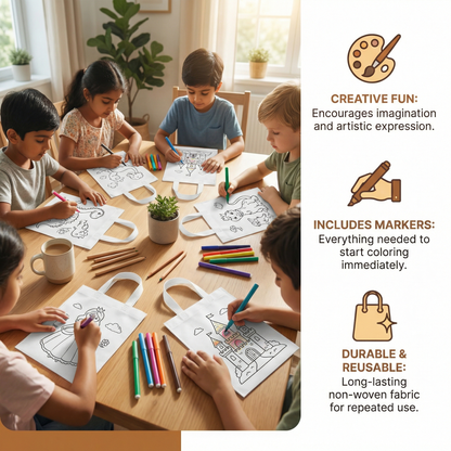 Kids’ Craft and Coloring Bag Set with Markers