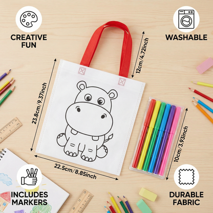Kids’ Craft and Coloring Bag Set with Markers