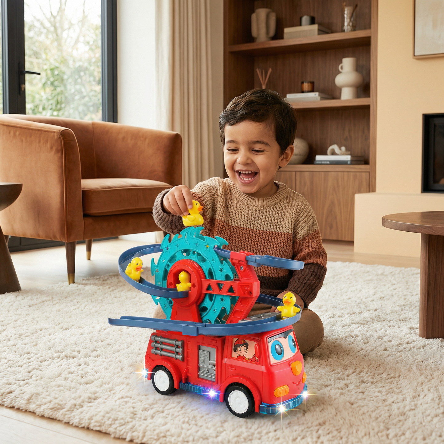 Fire Truck Duck Slide Play Car