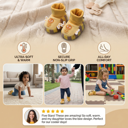 Ultra-Soft Baby Sock Shoes – Warm, Non-Slip & Comfortable