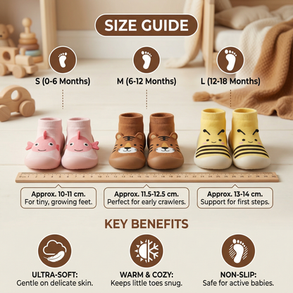 Ultra-Soft Baby Sock Shoes – Warm, Non-Slip & Comfortable