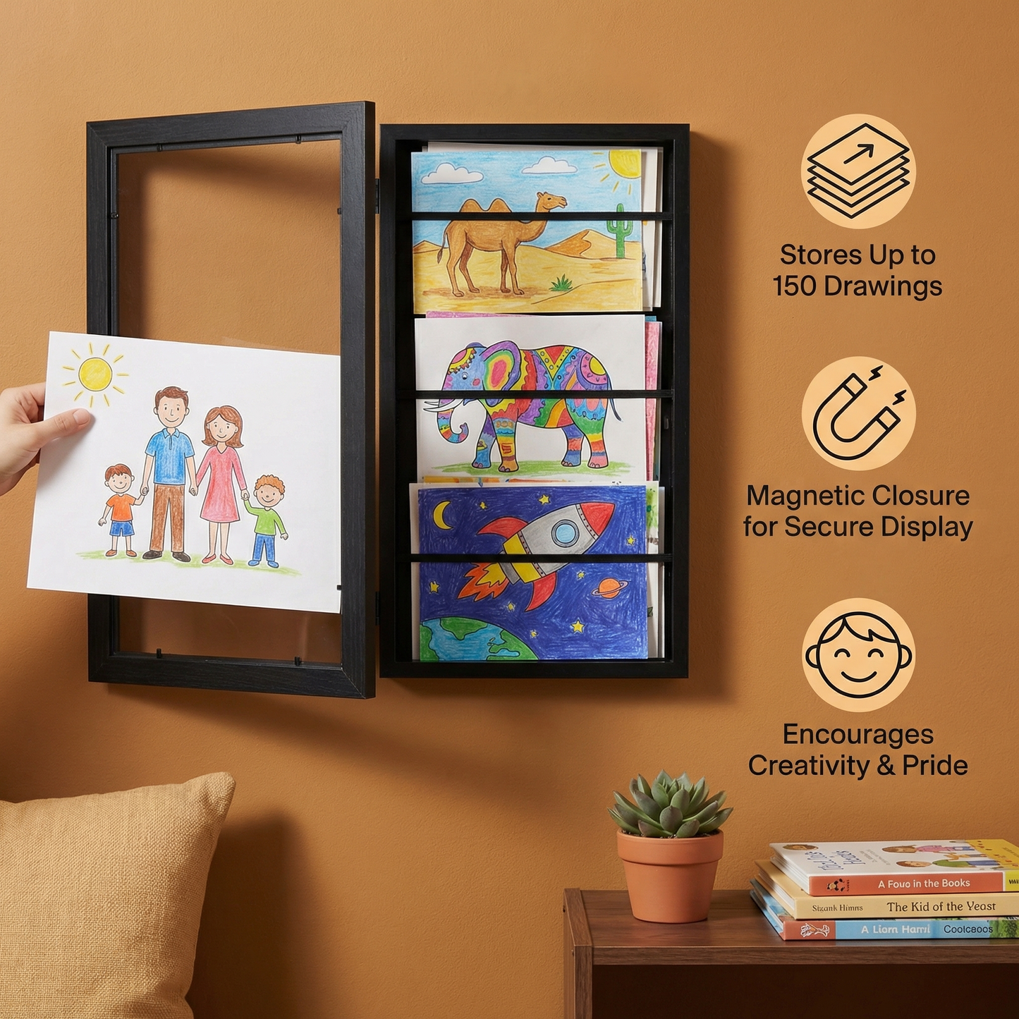 Picture Frame – Holds Up to 150 Drawings