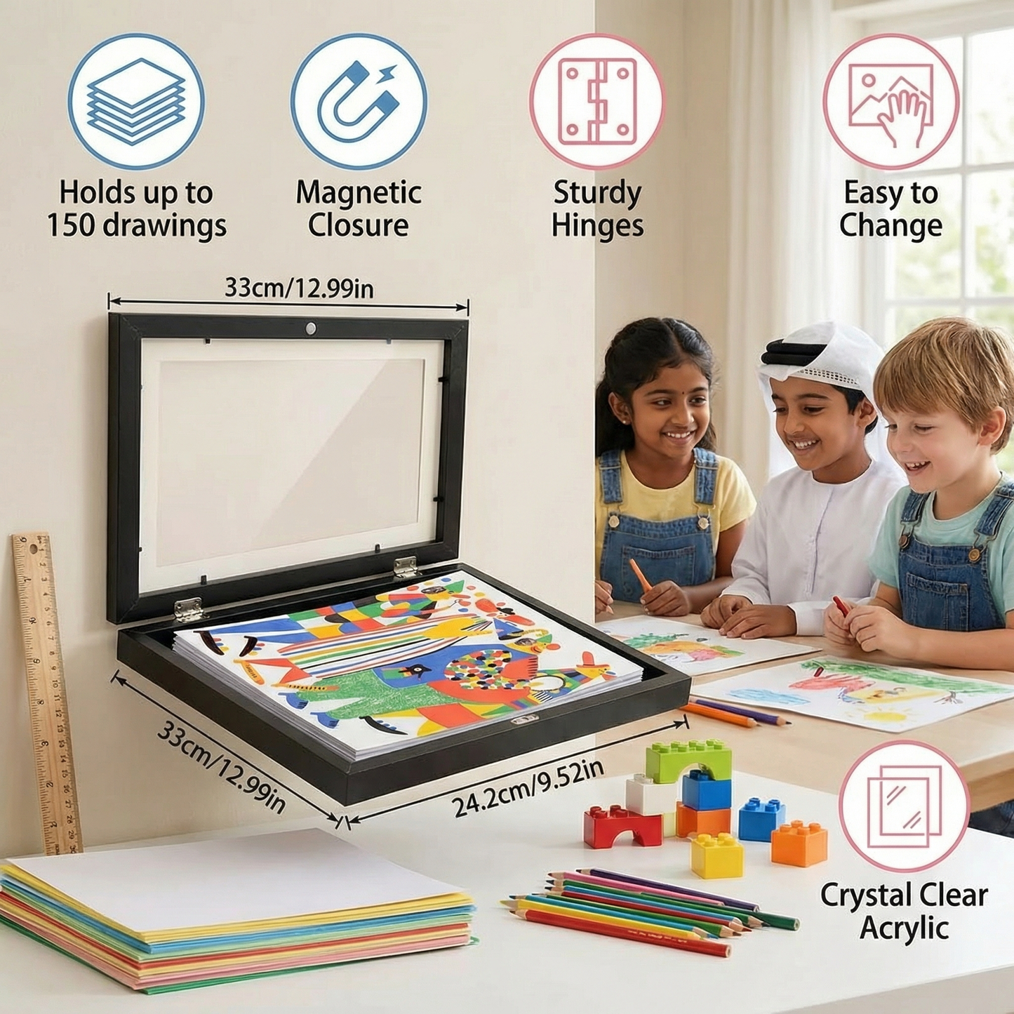 Picture Frame – Holds Up to 150 Drawings