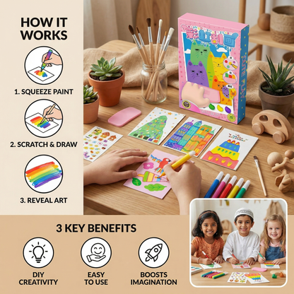 Creative Rainbow Colors Scribble Art Set