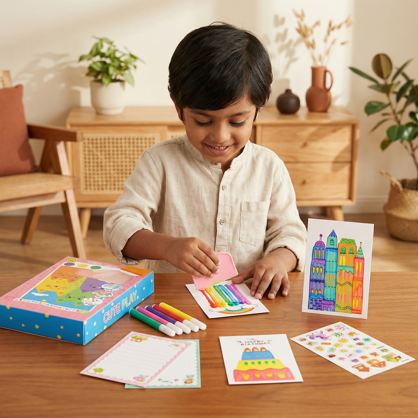 Creative Rainbow Colors Scribble Art Set