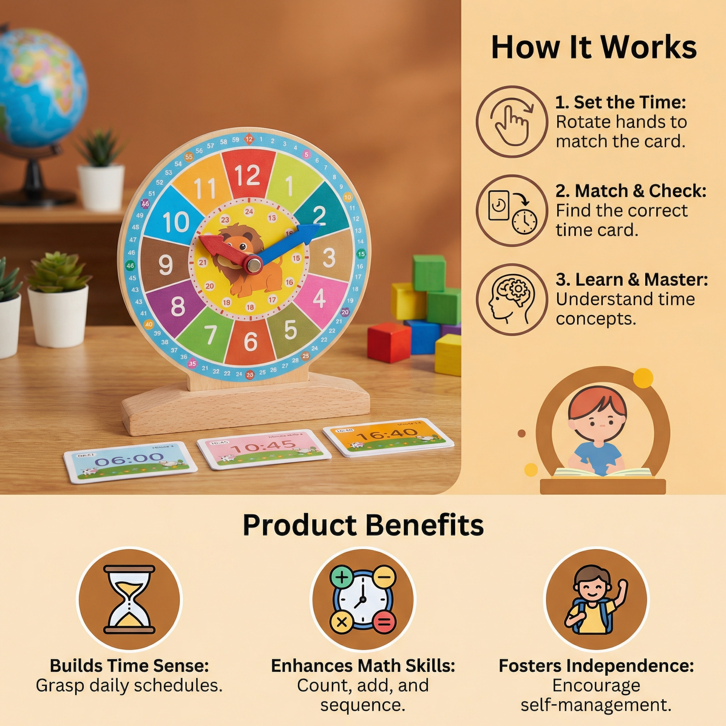 Educational Montessori Time Learning Toy