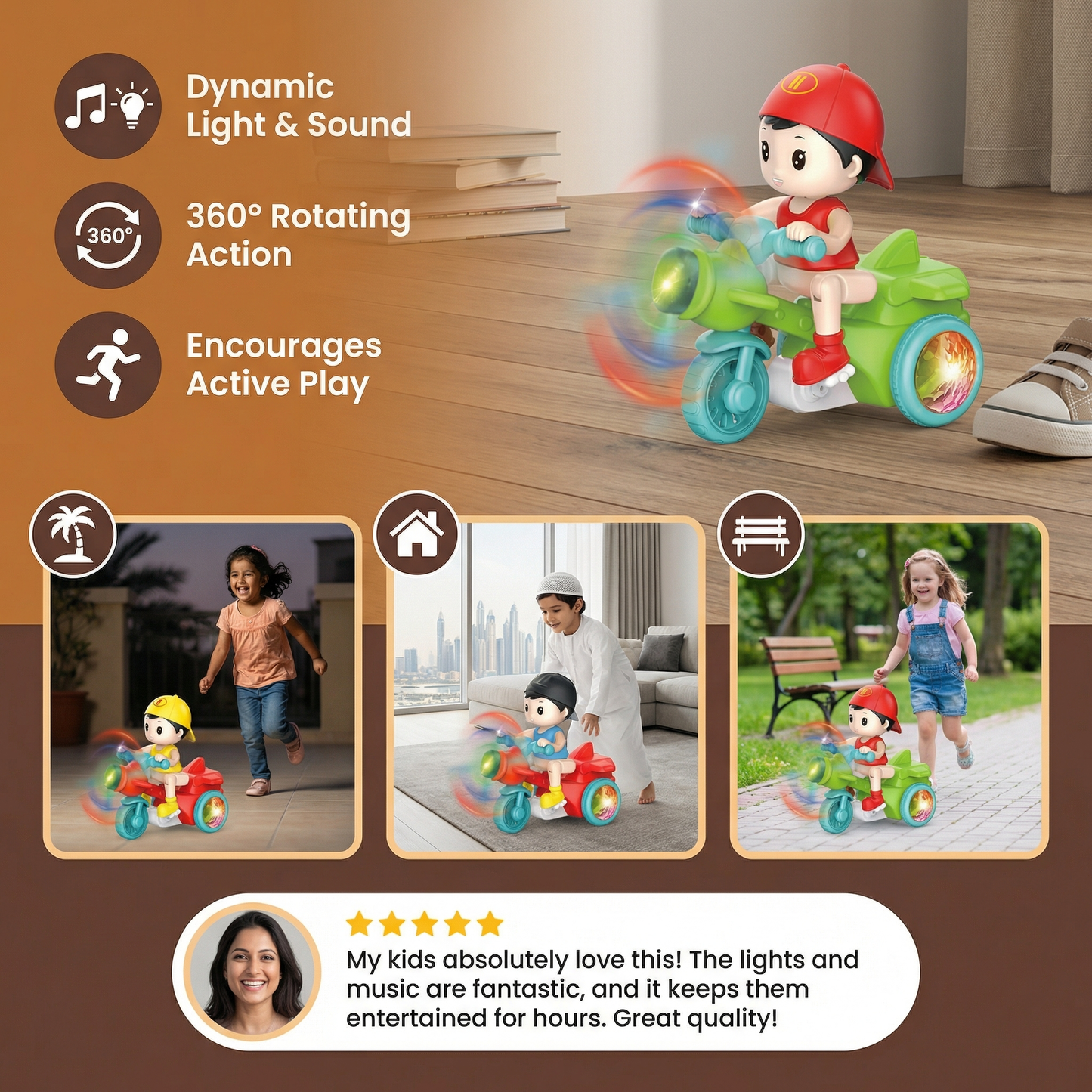 Glowing Music Kids Stunt Scooter Toy