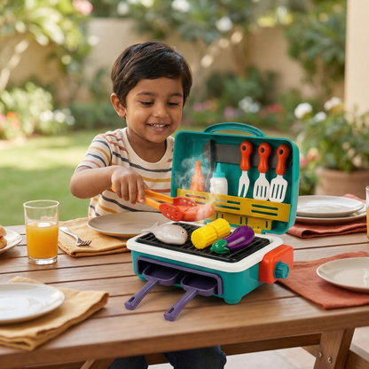 My First BBQ Grill – Kids’ Kitchen with Smoke Effect and Color-Changing Food