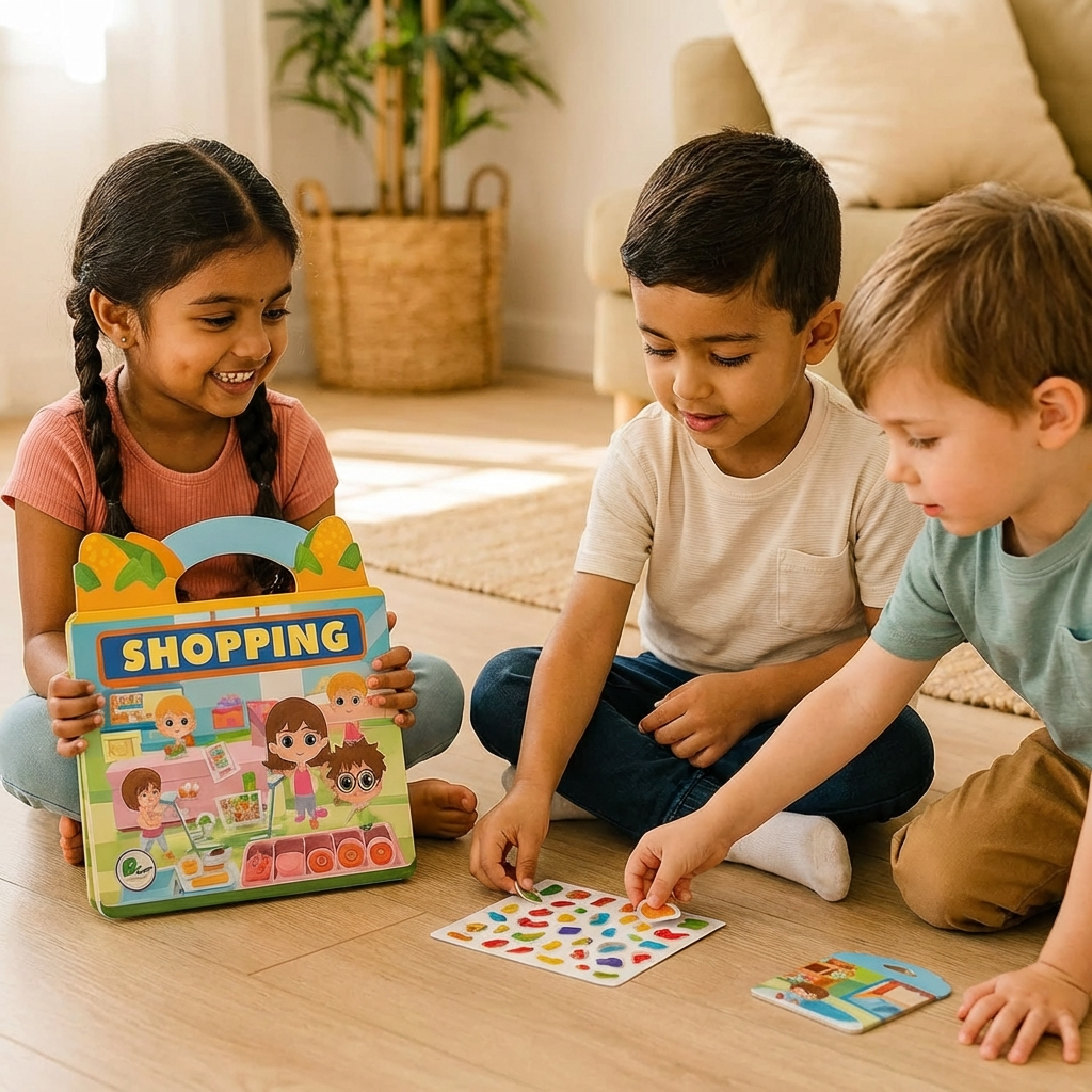 Reusable Montessori Sticker Books with Various Themed Worlds