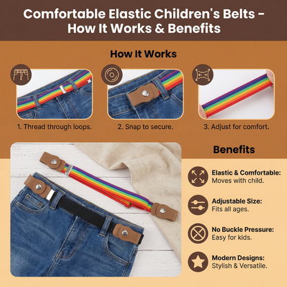 Comfortable Elastic Children's Belts - Suitable for All Ages