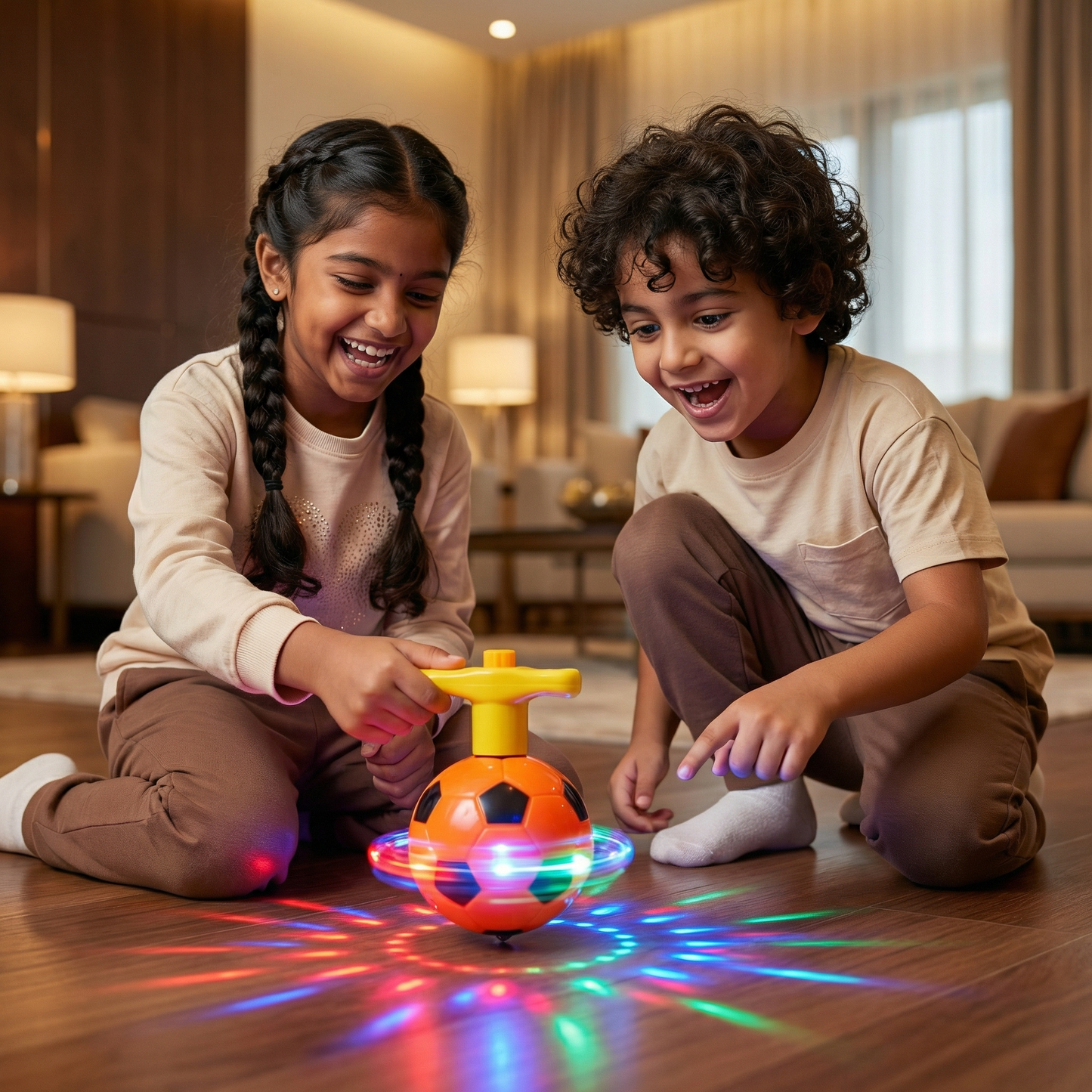 Glowing LED Soccer Spinning Top