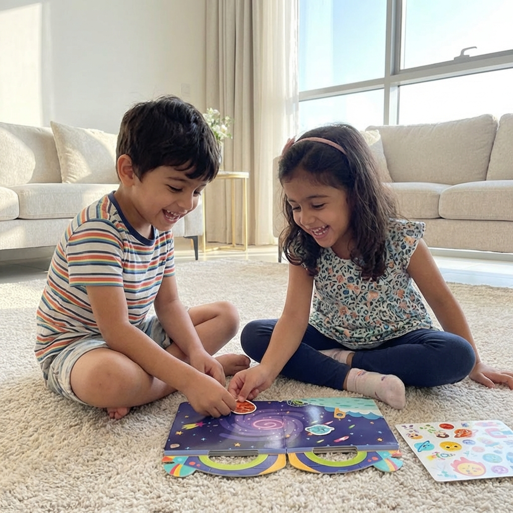 Reusable Montessori Sticker Books with Various Themed Worlds
