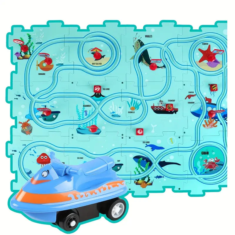 Puzzle Track Building Race