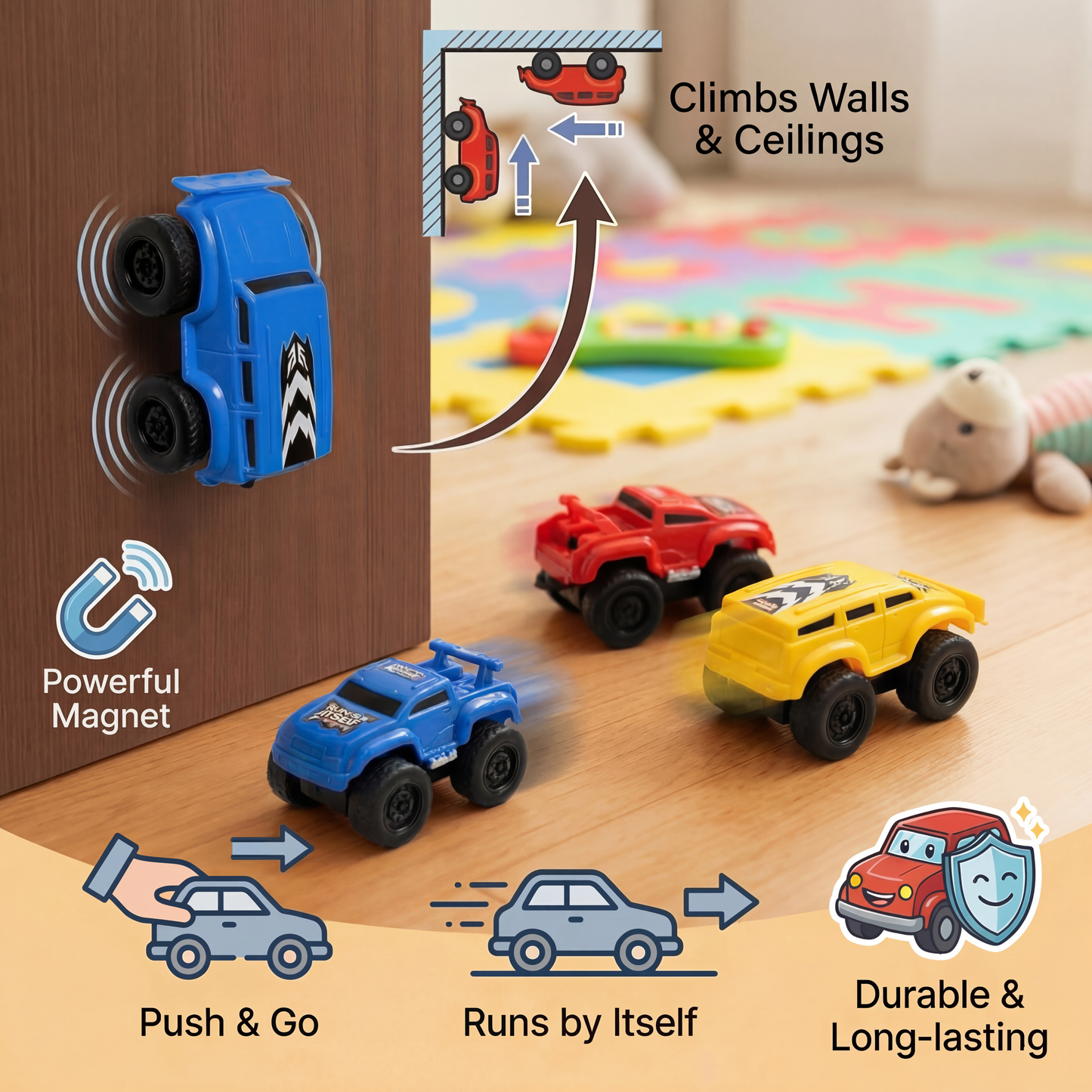 Magnetic Wall Climbing Cars