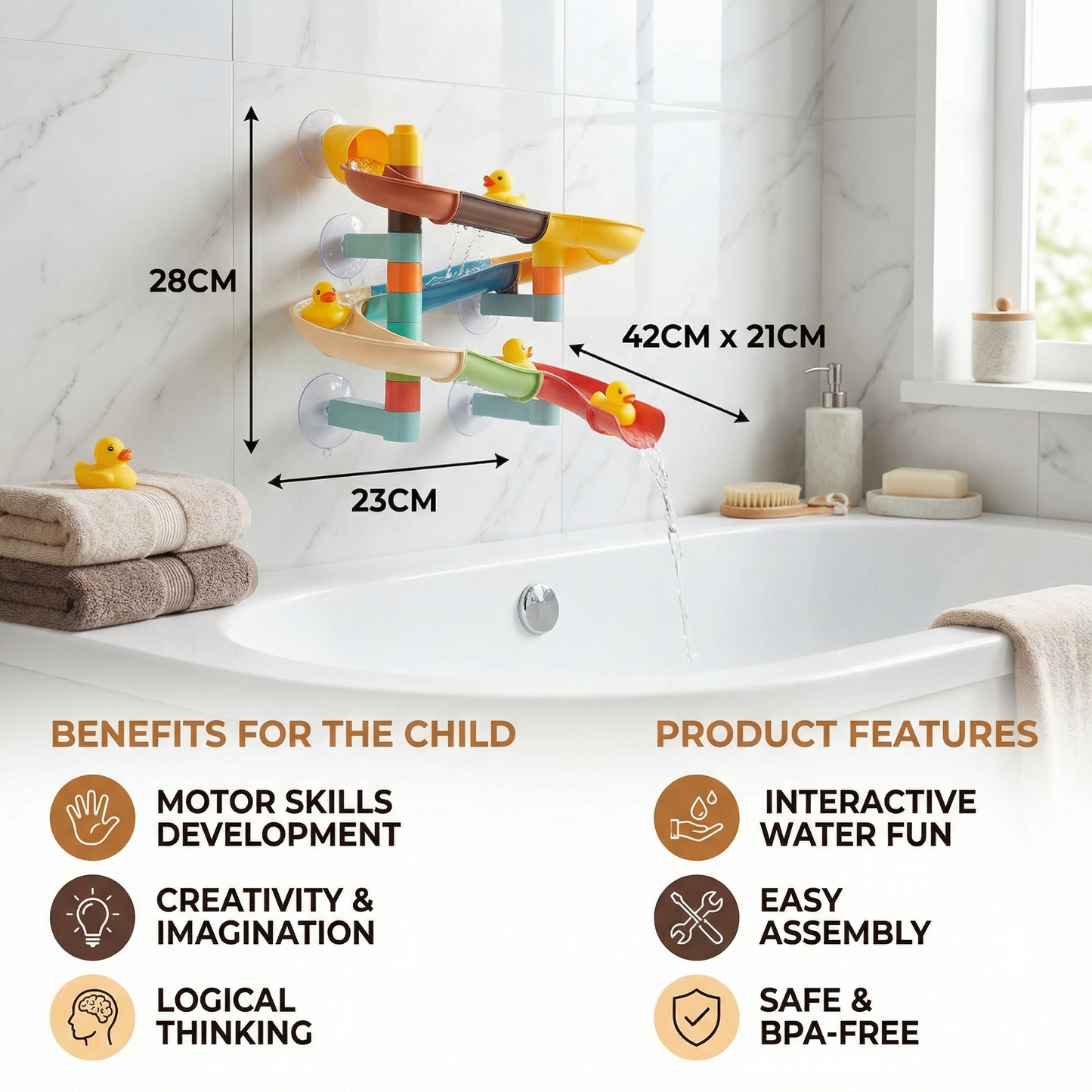 Duck slide bath toy
