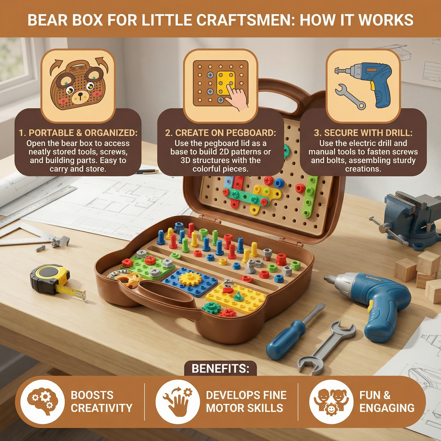 Bear Box For Little Craftsmen