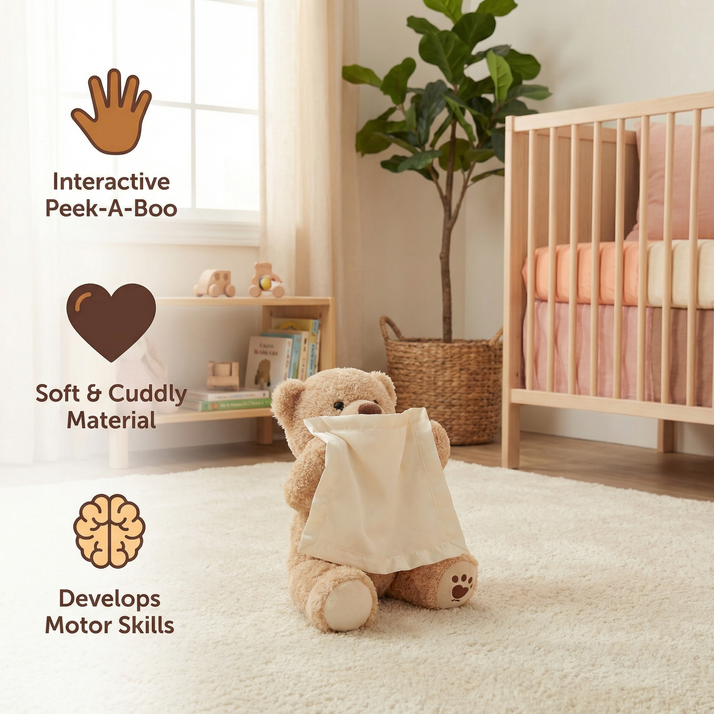Peek-a-boo Teddy Bear – Interactive Plush Toy