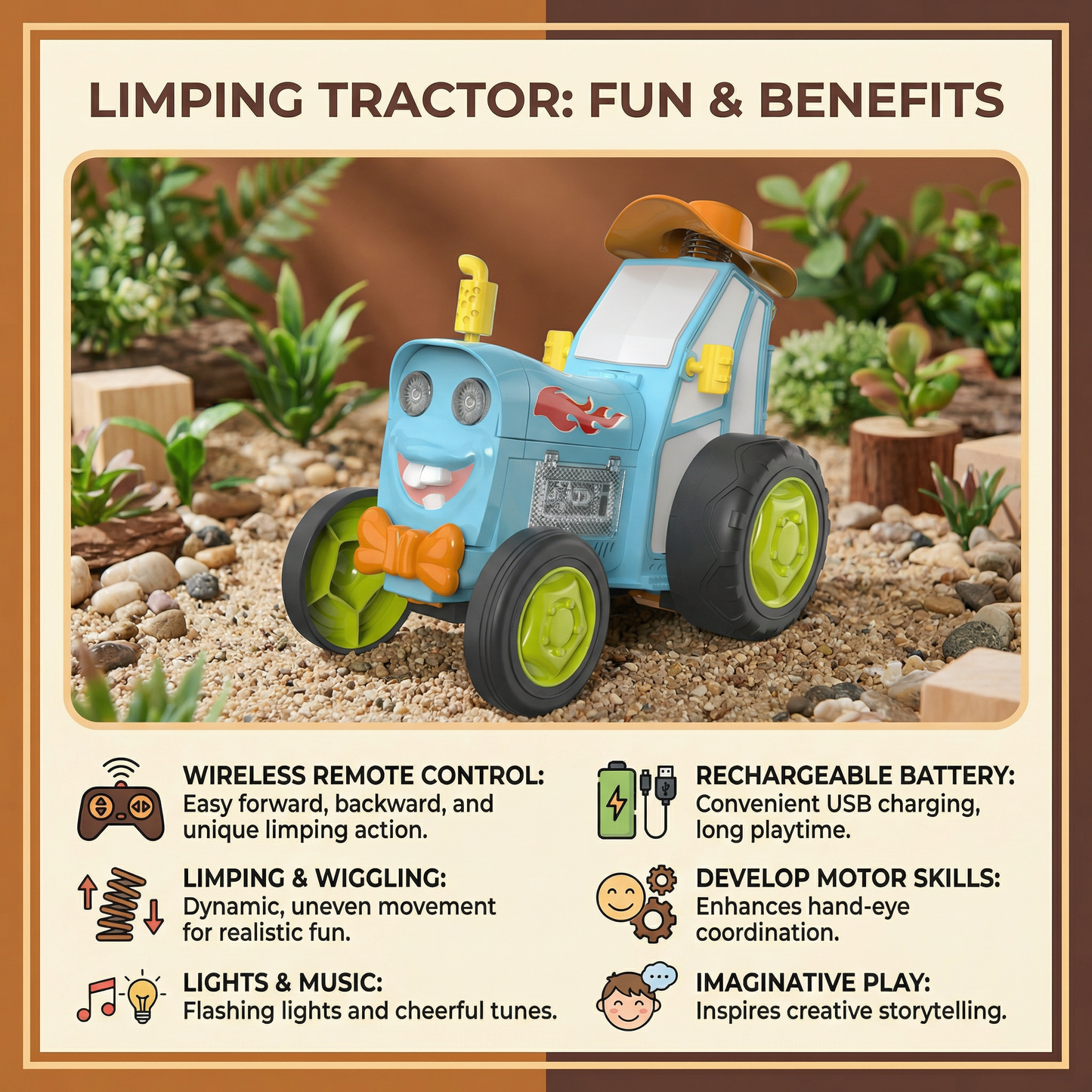 Limping Tractor Children's Toy