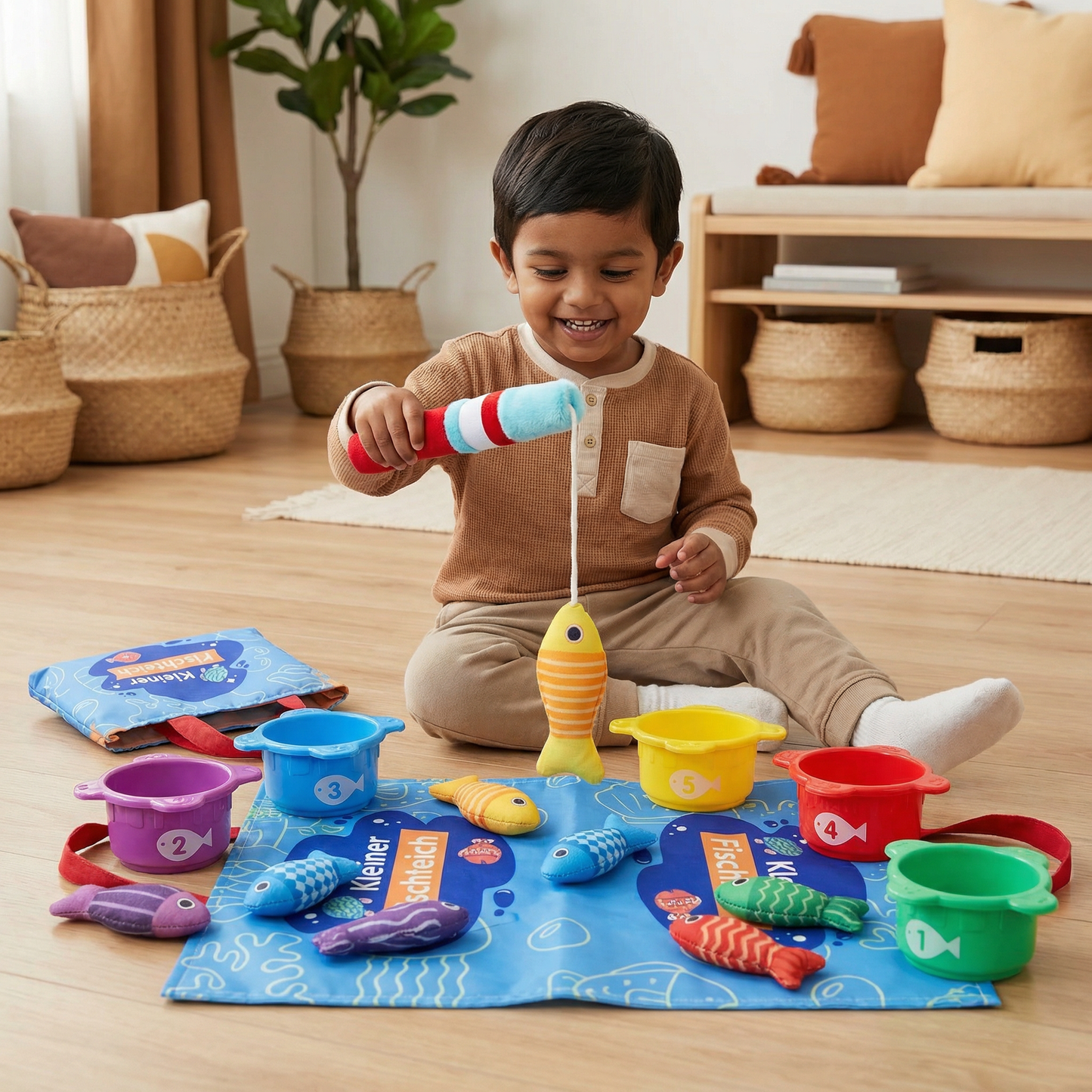 Montessori Plush Fish Pond Toy for Kids