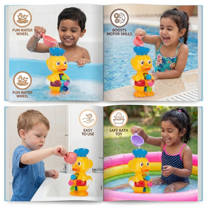 Water Wheel Rubber Duck Toy