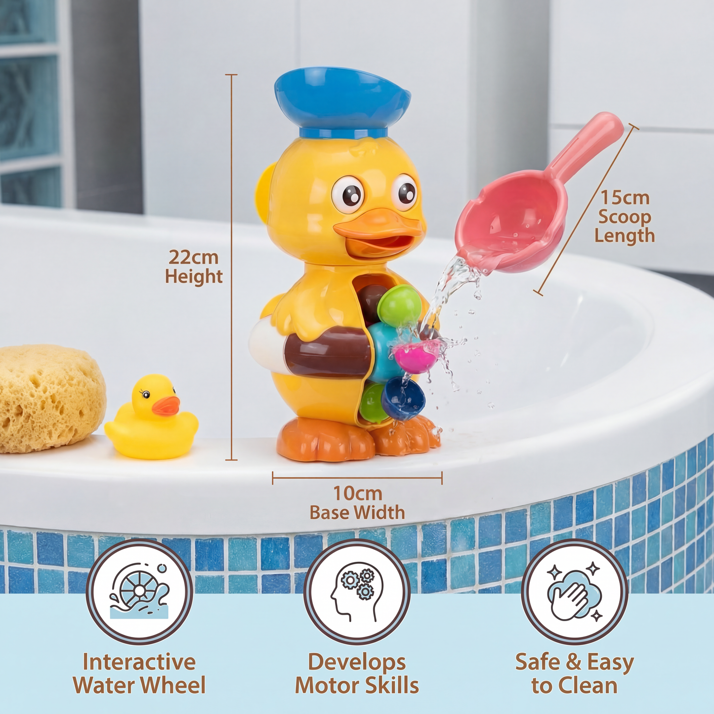 Water Wheel Rubber Duck Toy
