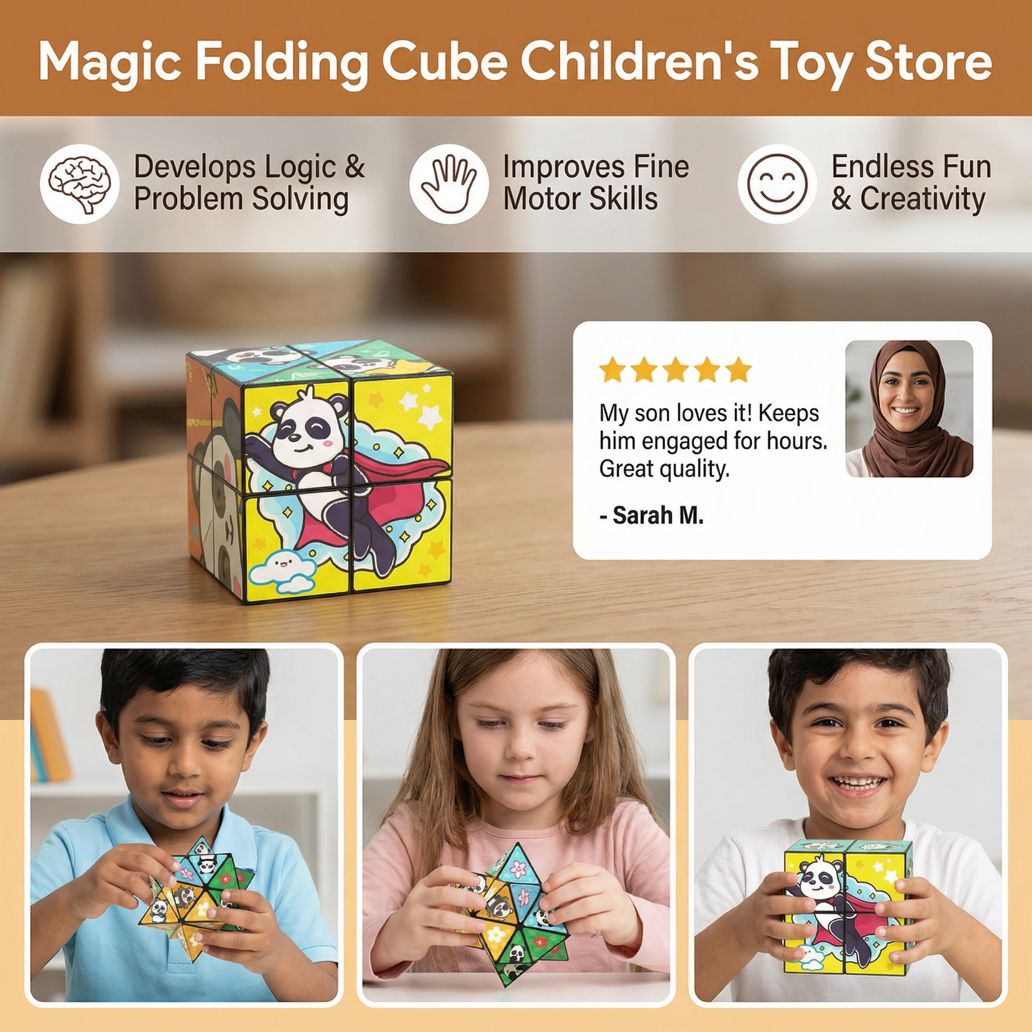 Magic Folding Cube Children's Toy