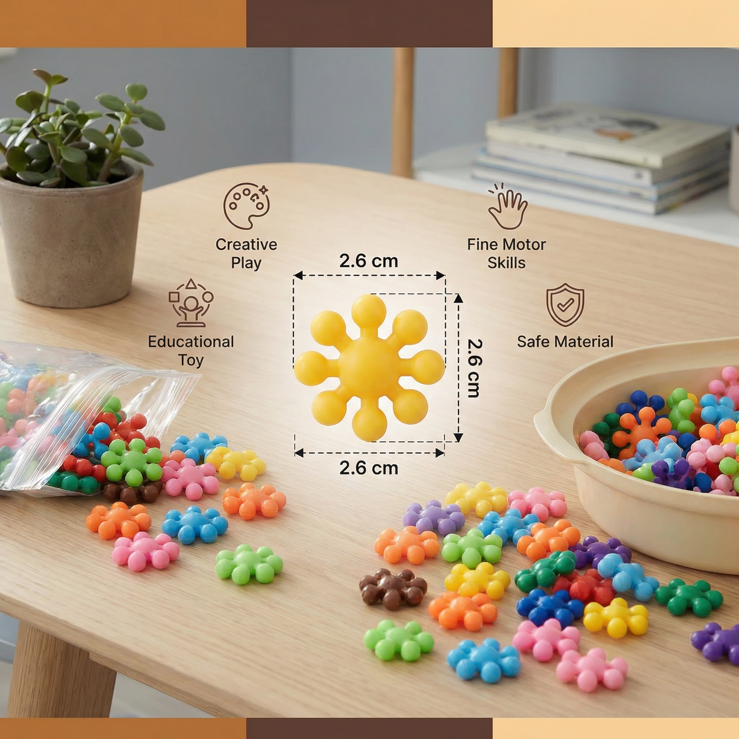 Creative Montessori Snowflake Building Blocks
