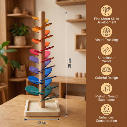 Montessori Rainbow Marble Wooden Tower