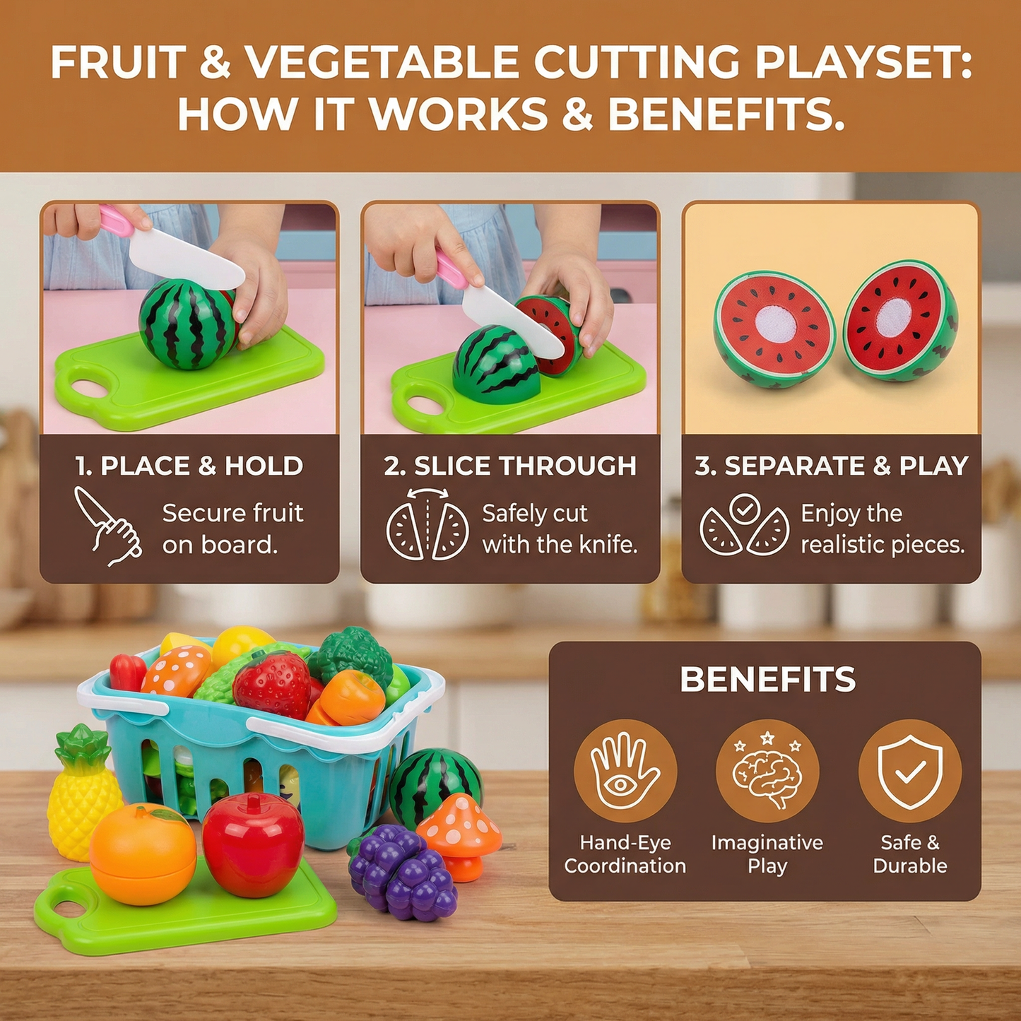 Fruit and Vegetable Cutting Playset