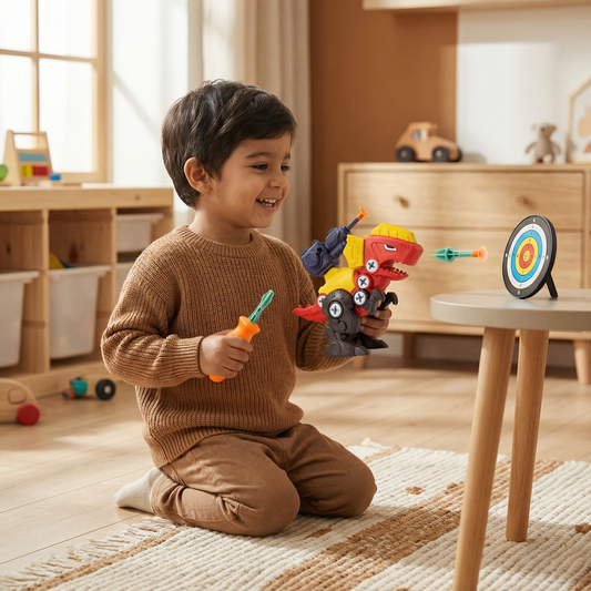Dinosaur Screw Set with Suction Cup Cannon