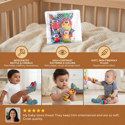Sensory Baby Plush Socks and Bracelet