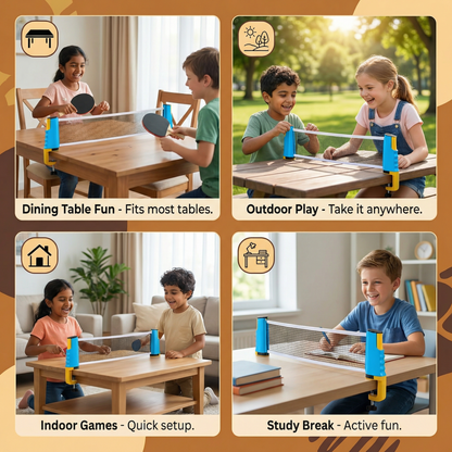 Adjustable table tennis set - Fits any table!