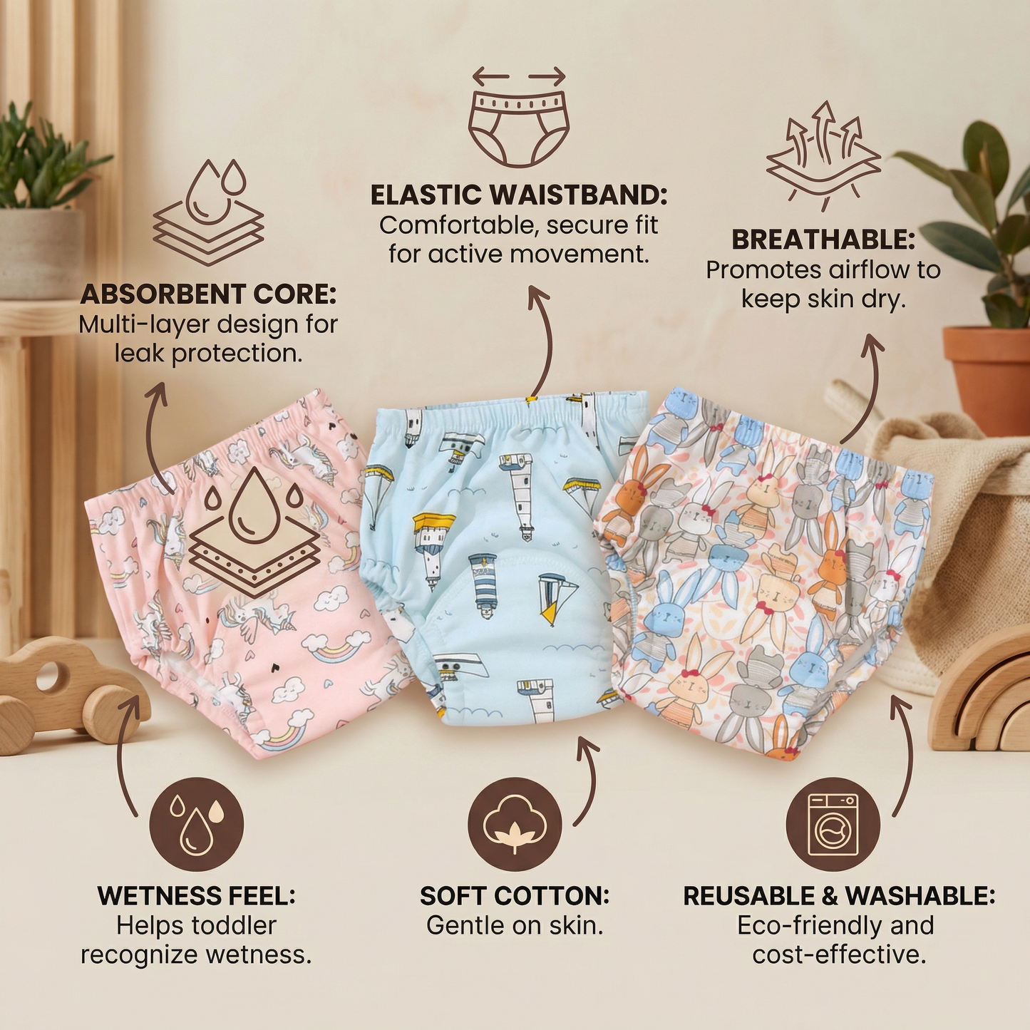 Reusable Training Diapers - Potty Training Made Easy!