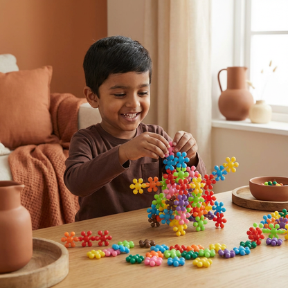Creative Montessori Snowflake Building Blocks