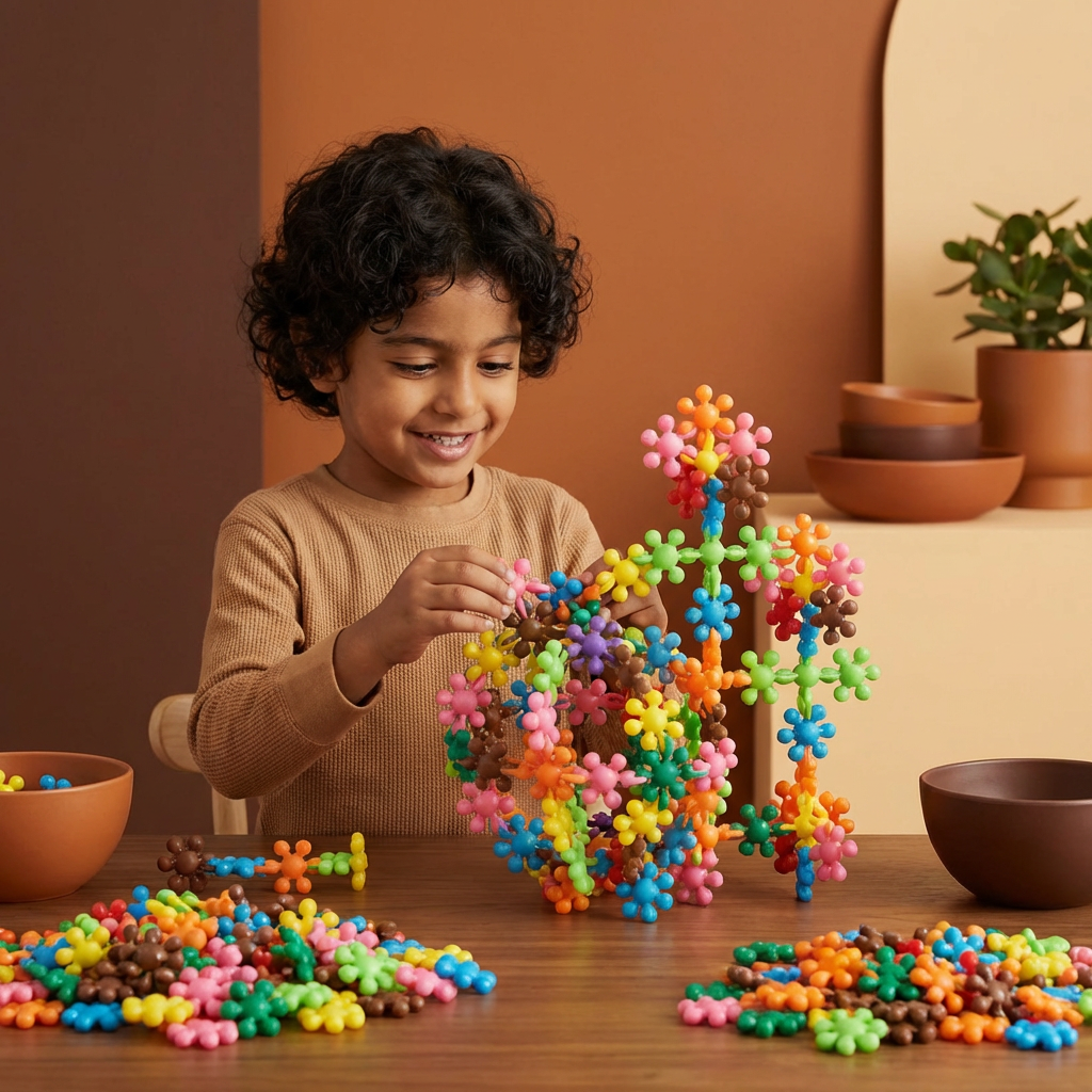 Creative Montessori Snowflake Building Blocks