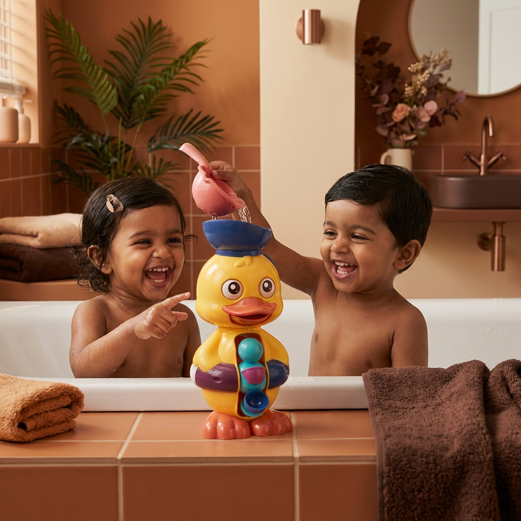 Water Wheel Rubber Duck Toy