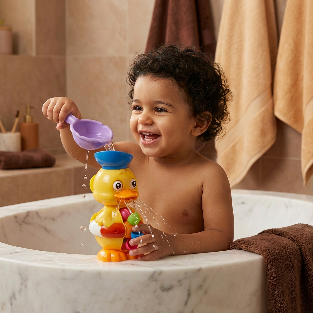 Water Wheel Rubber Duck Toy