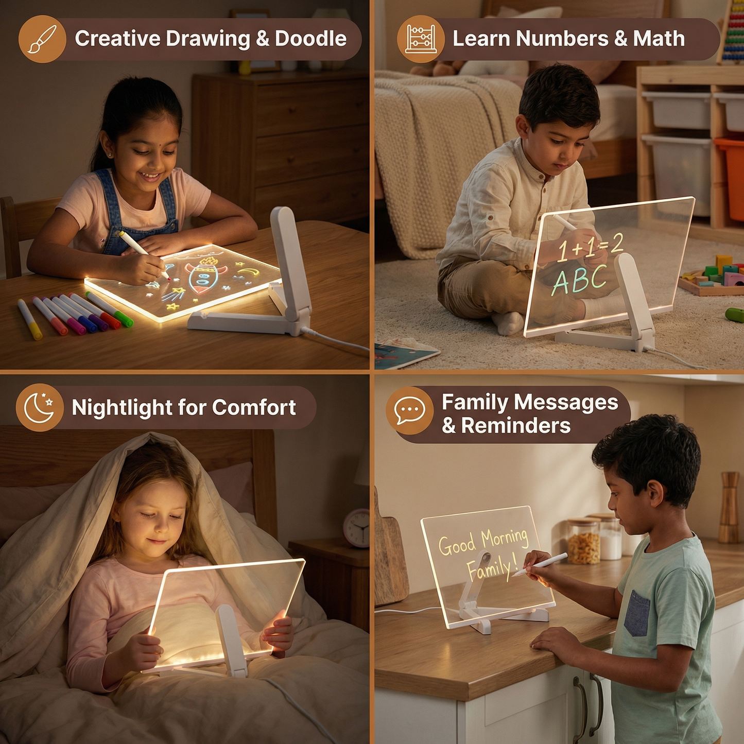 Glow-in-the-Dark LED Drawing Board for Kids