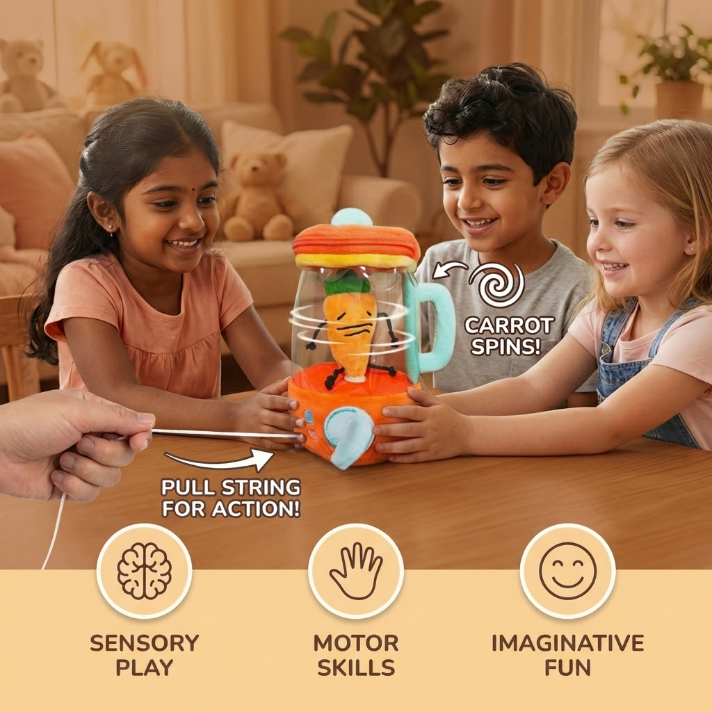 Funny Carrot Mixer Plush Toy for Kids