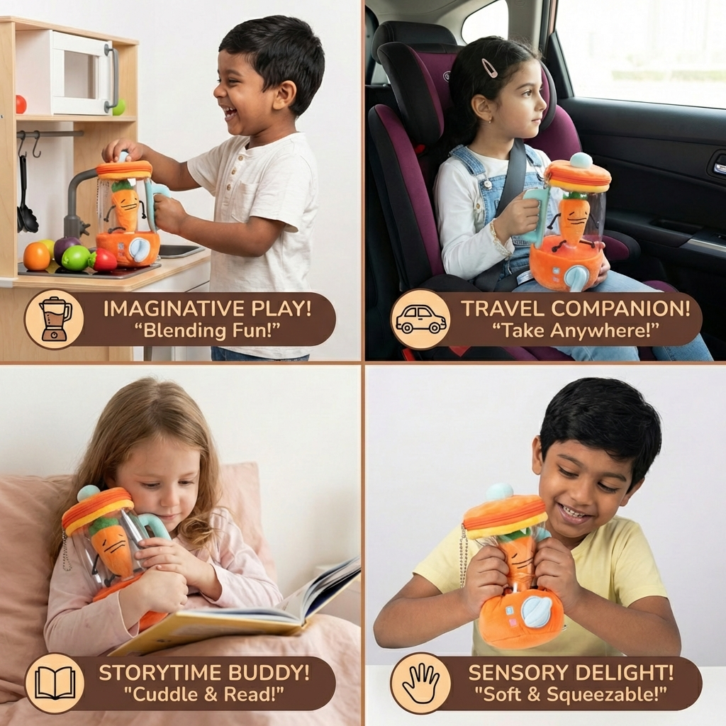 Funny Carrot Mixer Plush Toy for Kids