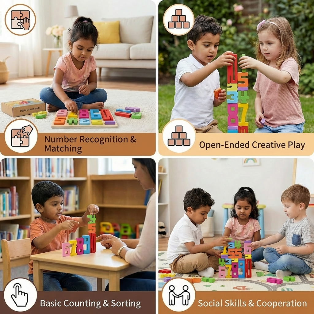 Educational Math and Number Learning Blocks