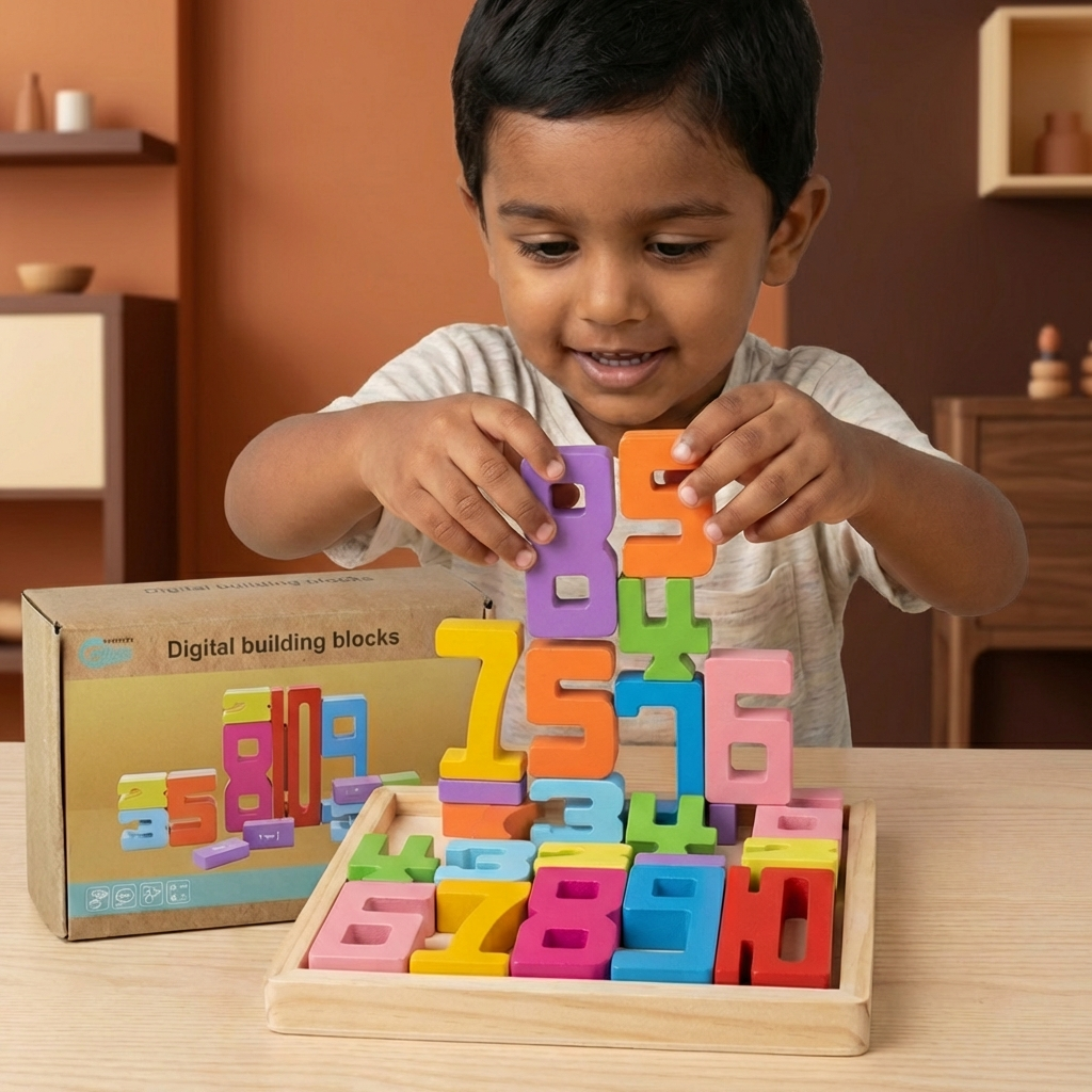 Educational Math and Number Learning Blocks